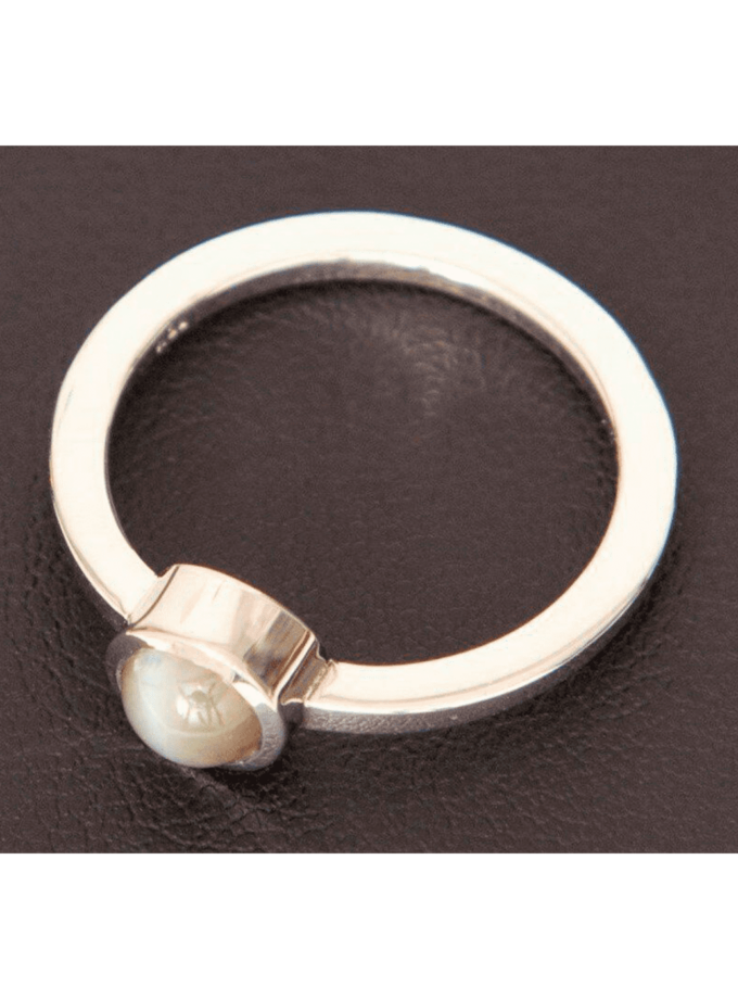18K WHITE GOLD CHRYSOBERYL CATS EYE RING