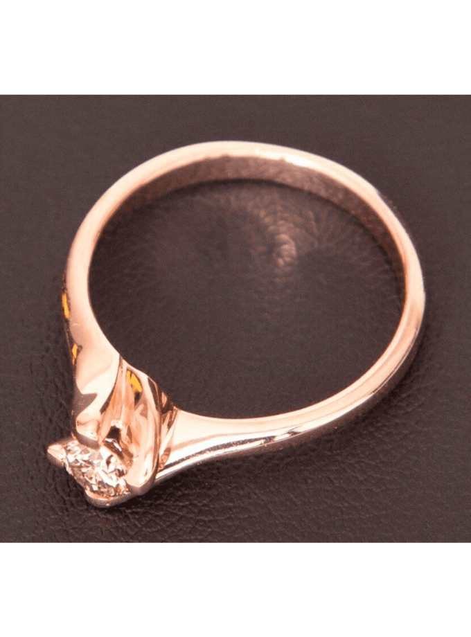 18K ROSE GOLD DIAMOND SOLITAIRE LADIES RING
